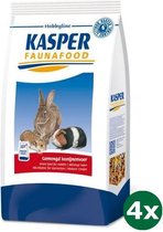 4x3,5 kg Kasper faunafood hobbyline gemengd konijnenvoer met rode wortel