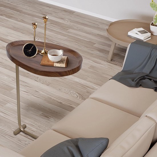 Maya Teak Overzettafel - C-vormige Bijzettafel van Gerecycled Teakhout