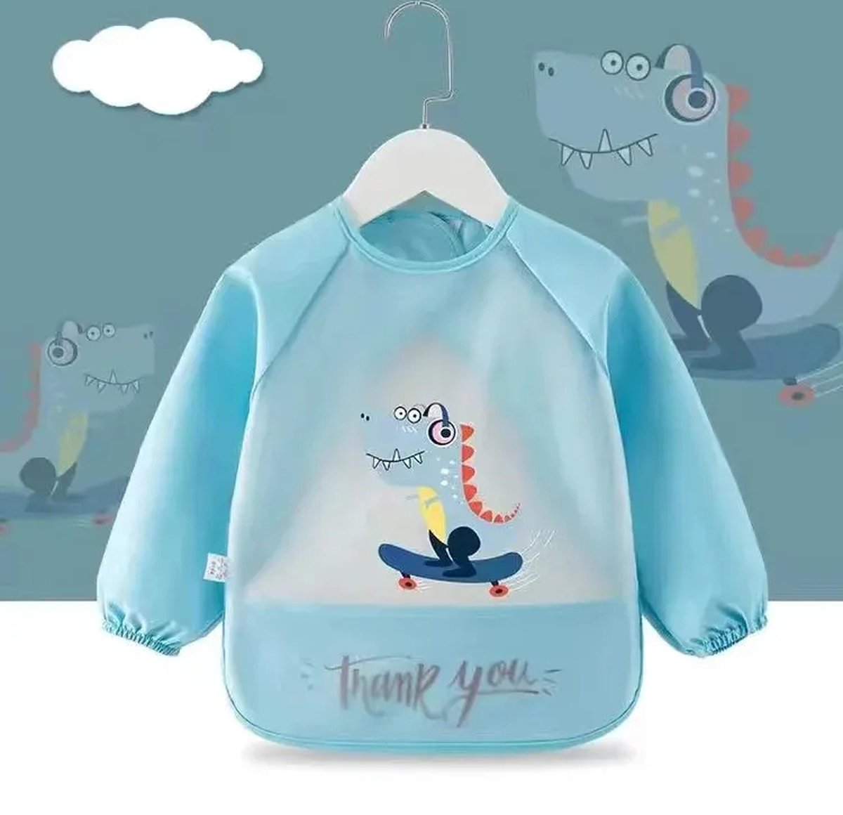 Goedkoopste Sara Shop -Slabbetjes baby - Baby Overalls - baby slabbetjes met mouwen - Slabbetje Peuter - slabbetjes met tekst - Slab -Baby cadeau - Blauw