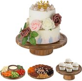 Taartstandaard cupcake-standaard taarten: 29,3 cm hout bruidstaartenstandaard taartdecoratie ronde decoratie bruidstaart voor levensmiddelen bruiloft party geschenk multifunctioneel