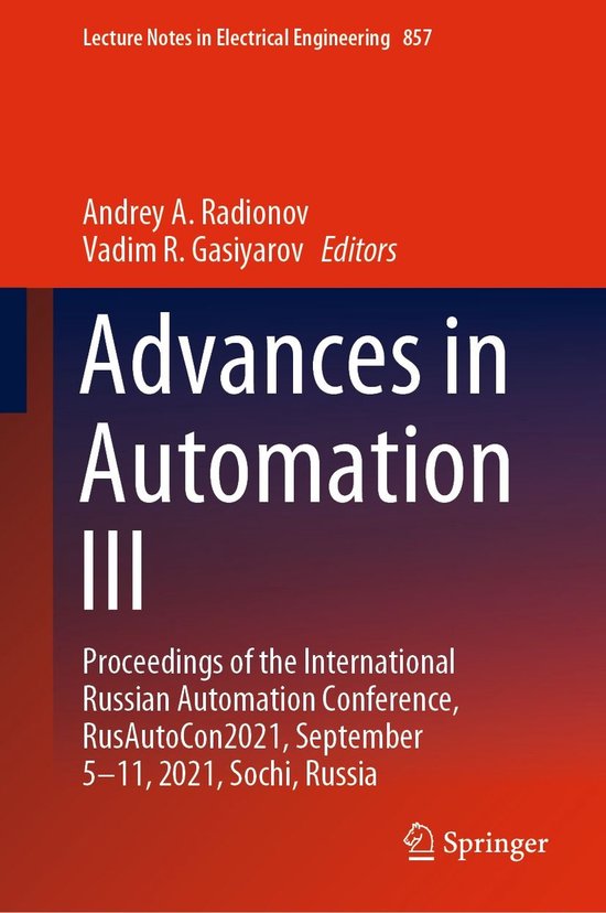 Engineering (R0) - Advances in Automation III - cover