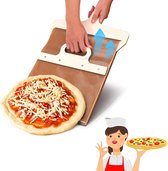 Pizzaschep, uitschuifbare pizzaschep, uitschuifbare pizzaschep met handvat (40 x 30 cm), pizzaschep met antiaanbaklaag voor het bakken van pizza en brood
