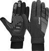 Zwarte fietshandschoenen met 'DoctorGel' padding, reflecterende 'GripGrab' logo's en 'Never Lose Your Grip' tekst op de vingers.