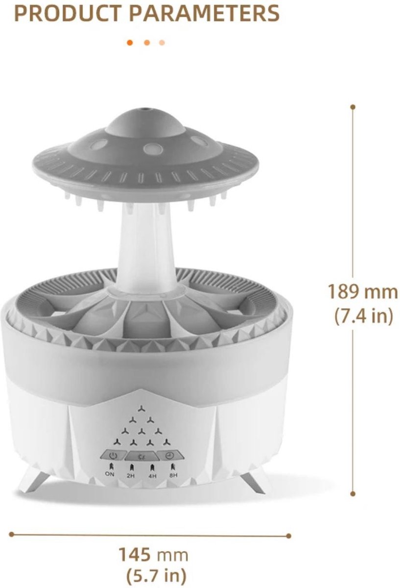 Goedkoopste Regendruppel Humidifier | Luchtbevochtiger | Aroma diffuser | White Noise Machine | Slaaptrainer | Raindrop Humidifier