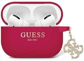 Guess Glitter Charm Silicone Case - Geschikt voor Apple Airpods Pro 2 (2e gen) - Magenta