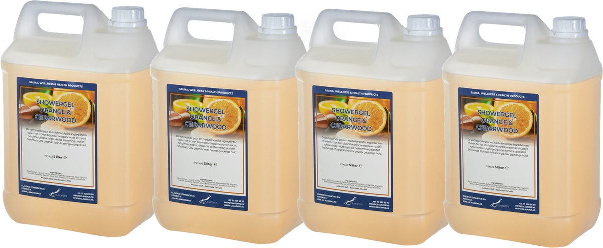 Goedkoopste Douchegel Sweet Orange & Cedarwood 5 liter - set van 4 stuks - Showergel