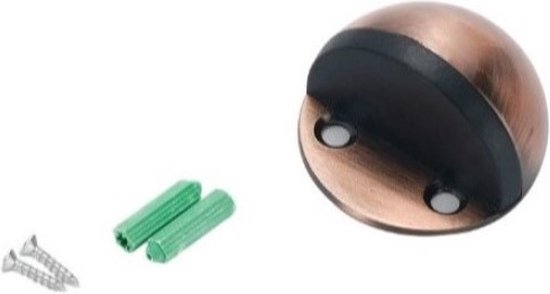 Go Go Gadget - Deurstopper RVS - Zelfklevende Deurstop - Deurstopper van Metaal - Doorstop - Inclusief plakstrip en 2 schroeven - Brons