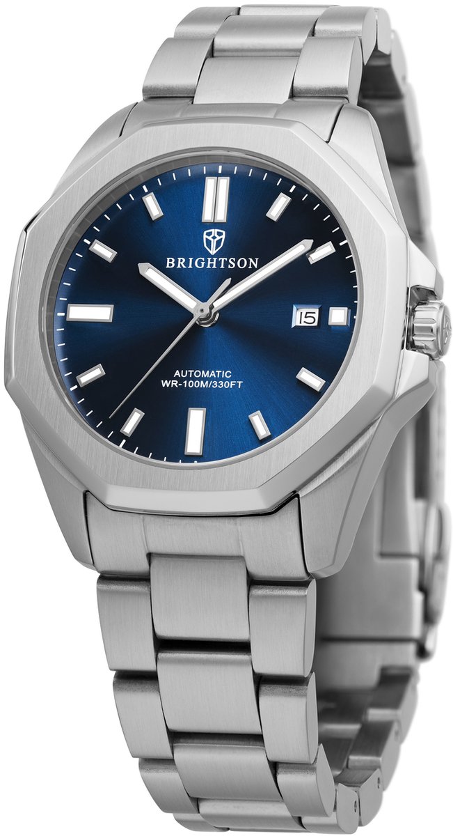 Horloge Heren Automatisch - Heren horloge - Polshorloge - Horloges voor mannen - Waterdicht - Saffierglas - 316L roestvrijstaal - Zilver-Blauw