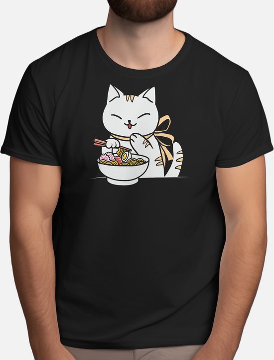 Fortune Ramen Cat - T Shirt - Anime - AnimeFan - AnimeLover - Otaku - AnimeLiefhebber - AnimeGemeenschap - AnimeVerslaafde - Japan - Tokyo - Samurai
