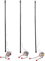 Canne à pêche Flamingo Cat Toys avec souris - Noir - 6 x 3
