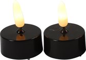 Bougies chauffe-plat/bougies chauffe-plat LED Countryfield - 6x pcs - noir - avec minuterie - blanc chaud