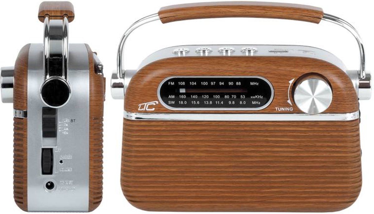 LTC - Radio - Retro Nida-radio - Draagbare BT USB MP3 - BLUETOOTH AM / FM / MP3 / USB / SD