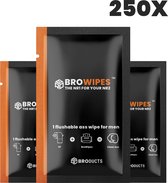 Broducts | BROWIPES™ | BRO-TO-GO PARTY PACK | Vochtig Toiletpapier voor mannen | 250 los-verpakte doorspoelbare wipes
