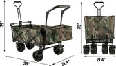 Bolderkar Opvouwbaar - Bolderkarren - Bolderwagen - Bolderkar Kinderenvervoer - Camping Vouwwagenkar - Tuinkar - Bolderkar Opvouwbaar Met Massieve banden - Strandkar - Gepoedercoat staal - Camouflage - 98,5x54,3x98,5 cm