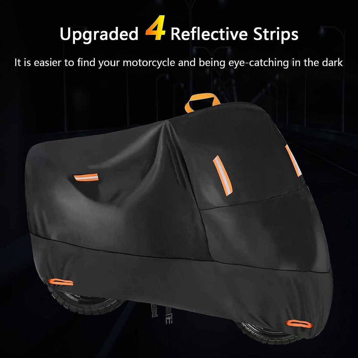 Motorhoes-Scooterhoes-Universeel Scooterhoes / Motorhoes - Waterdicht - Geschikt voor Windscherm -210D Waterproof Motorcycle Cover Outdoor Indoor-Motorbike Cover Rain UV Dust Protective for Scooter (XXL: 96x 41x 49 inch) – foto 5