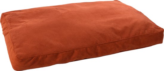 Foto: Flamingo celeste hondenkussen ribstof cognac rechthoekig 100x70x12cm afneembare hoes en antislip bodem