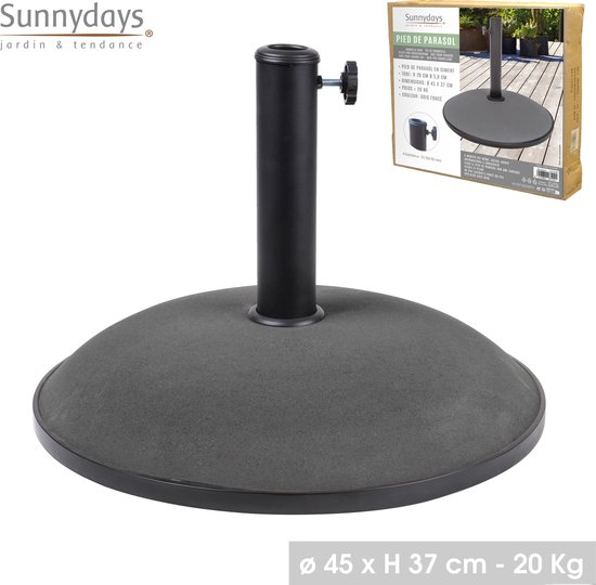 Outsunny Halfronde Parasolvoet, 9 kg, Bloemendesign, HDPE/Cement, geschikt voor parasolstokken