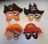 Piraten Masker | 4 stuks | Foammasker Piraat