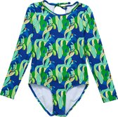 Snapper Rock - UV-badpak voor meisjes - Lange mouw - UPF50+ - Toucan Jungle - Groen/Blauw - maat 6 (105-121cm)