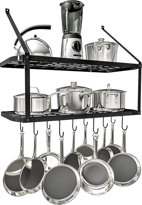 Support Mural Pour Couvercles De Casseroles - Organiseur De Cuisine 5 Niveaux, Argenté