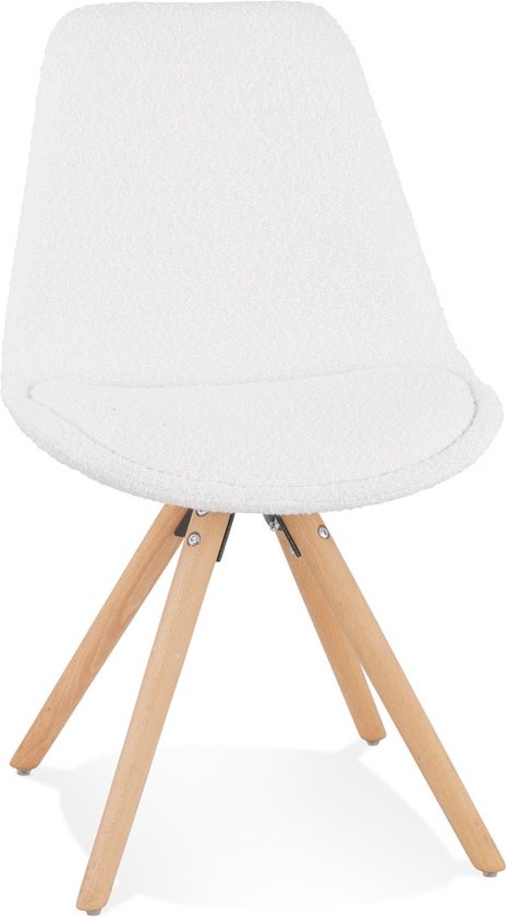 Alterego Scandinavische design stoel 'VALENTINE' van witte badstof