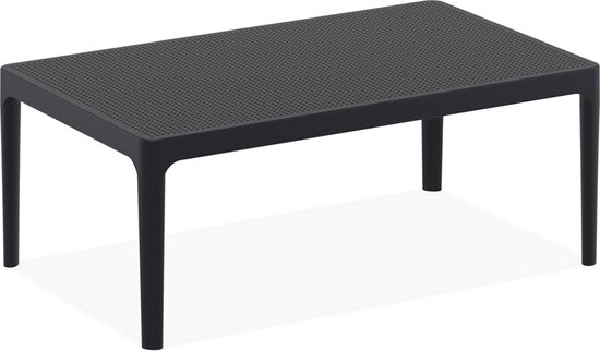 Alterego Table basse de jardin 'DOTY' design noir - 100x60 cm