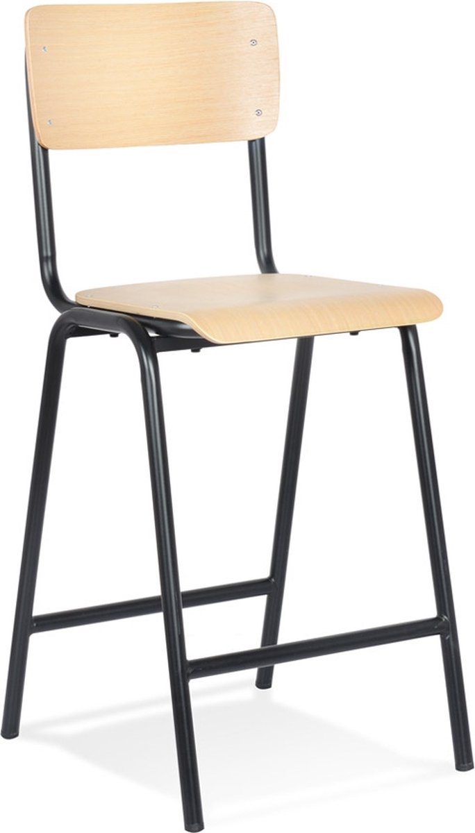 Alterego Design Alterego Klassieke halfhoge kruk 'STRAVA MINI' van natuurlijk afgewerkt
