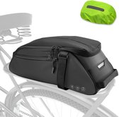 Fietstas voor bagagedrager, 8L multifunctionele fietstassen voor bagagedrager, waterdichte en reflecterende fietstas, bagagedrager, rugzak, handtas met regenhoes