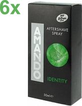 Amando - Identity - Spray après-rasage pour homme - 6x 50ml - Pack économique