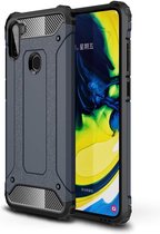 Schokbestendig Heavy Duty Hoesje Geschikt voor: Samsung Galaxy A40 Shock Proof Hybride - Back Cover - Dual Layer Armor Case - Extra Stevig - Blauw