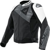 Dainese Sportiva Leather Jacket Black Matt Anthracite White 54 - Maat - Jas