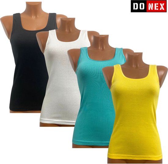 4 Pack Top kwaliteit dames hemd - 100% katoen - Lana - Maat XL