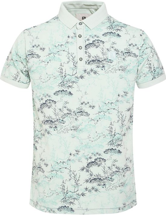 Gabbiano Poloshirt Polo Met Allover Print 234532 599 Sea Green Mannen Maat - S