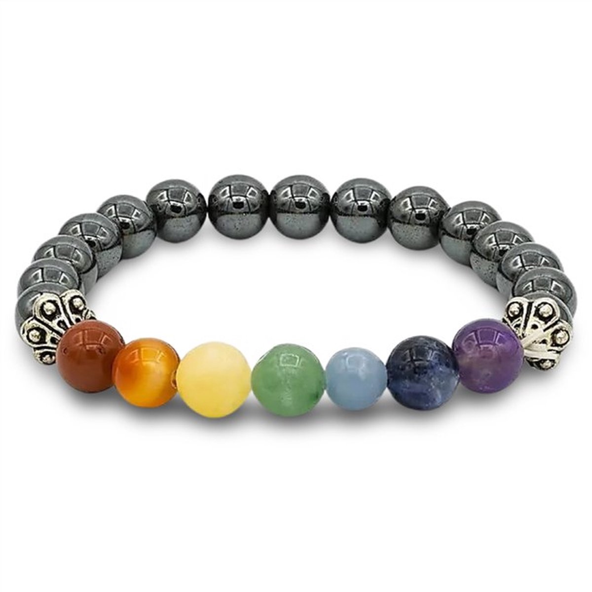 Armband chakra hematiet elastisch - Chakra edelstenen - Chakra armband