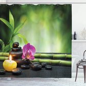 ABAKUHAUS Douchegordijn - 175cm x 200cm - Orchid Bamboo Trunks - Wasbaar - Waterbestendig - anti schimmel Washable Shower Curtain
