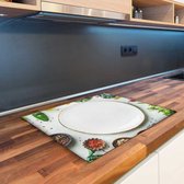 Inductiebeschermer Bord met groentes en kruiden |80.2 x 52.2 cm | Keukendecoratie | Bescherm mat | Inductie afdekplaat