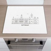 Inductiebeschermer City skyline - Rotterdam | 80 x 52 cm | Keukendecoratie | Bescherm mat | Inductie afdekplaat