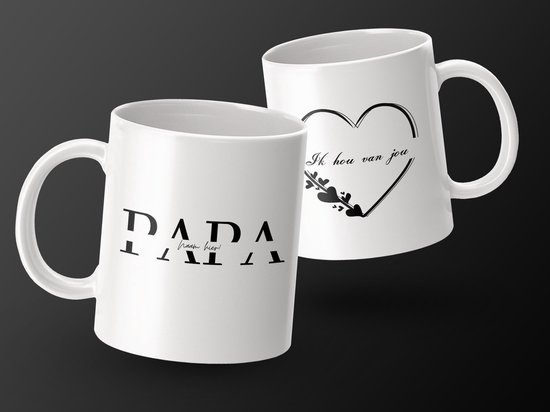 Mug Je t'aime papa avec naam personnalisé, mug papa, design unique (naam), papa, père, rouge, cadeau fête des pères papa anniversaire amour papa tasse papa tasse à café coeur design joyeux anniversaire