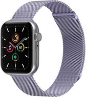iMoshion Bandje Geschikt voor Apple Watch Bandje Series 1 / 2 / 3 / 4 / 5 / 6 / 7 / 8 / 9 / SE / Ultra (2) - 42 / 44 / 45 / 49 mm Maat S - iMoshion Milanees magnetische band - Paars