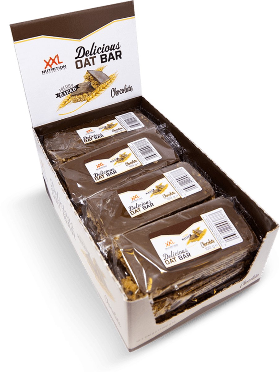 Goedkoopste XXL Nutrition - Delicious Oat Bar - Havermoutreep Supplement - Reep van Havermout - Gezonde Snack - Diverse Smaken - Chocolade - 12 Pack