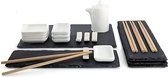 Sushi Services de table - Sushi Set - Sushi Chopsticks - Services de table 4 personnes - 22 pièces - Sushi Plate - Soja Sauce Bowls - Sushi Bowls