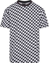 Urban Classics - Oversized Check Heren T-shirt - M - Zwart