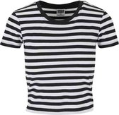 Urban Classics - Short Striped Crop top - 4XL - Wit/Zwart