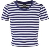 Urban Classics - Short Striped Crop top - 4XL - Wit/Blauw