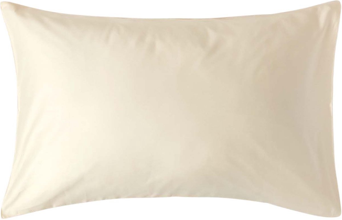 Homescapes Biologisch Kussensloop 50x75 cm – Crème – 100% Egyptisch Katoen Satijn – Draaddichtheid 400