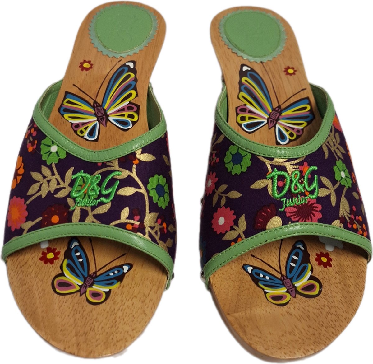 D&G WOOD SLIPPER MET FLEURIL BOVENDECK SIZE 39