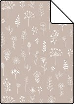Echantillon ESTAhome papier peint motif floral vieux rose et blanc - 139280 - 26,5 x 21 cm
