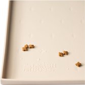 Splash Mat Small - Voermat voor katten en honden met grote lip, antislip en waterdichte siliconen voermat voor voedsel, water of fontein (46 x 28 cm, beige)