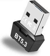 DrPhone BlueConnect - Bluetooth USB Adapter - Bluetooth Ontvanger - Bluetooth Dongle - Bluetooth 5.3 - PC - Laptop - Toetsenbord - Muis - Audio - Zwart