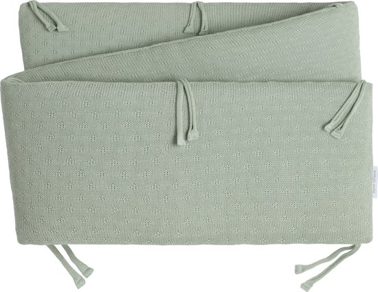 Foto: Baby s only gebreide bedbumper bedomrander bedomranding baby boxbumper parkomrander mood laurel green 180x30 cm